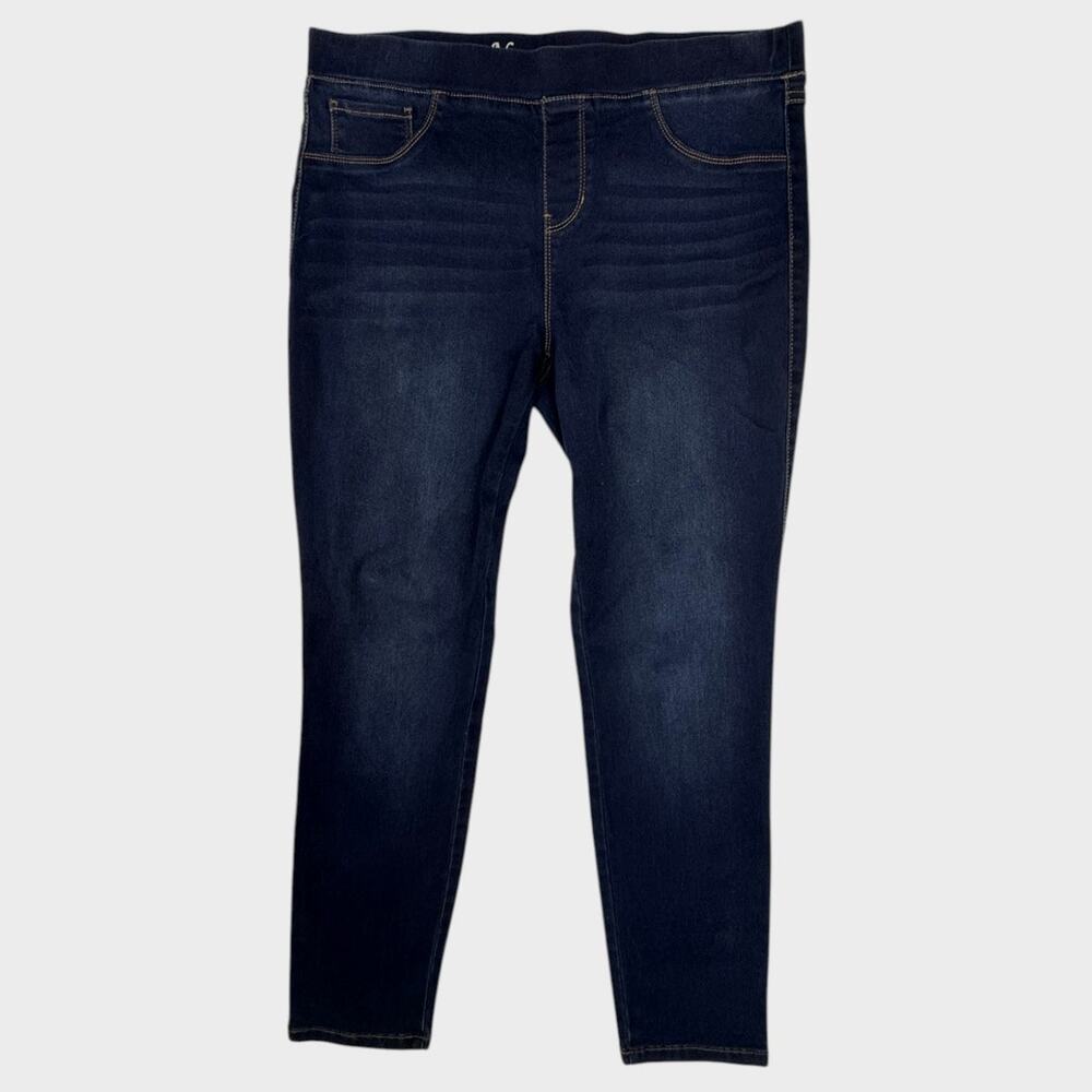 Natural Reflecions Womens Large Blue Silk Denim Pull On Jeans